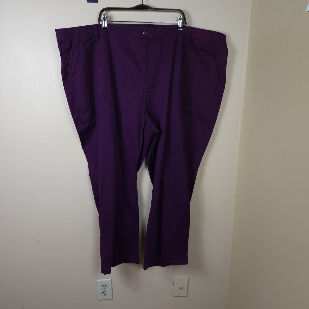 Women Within Mid-rise Straight Leg Pants in Purple Size 36W